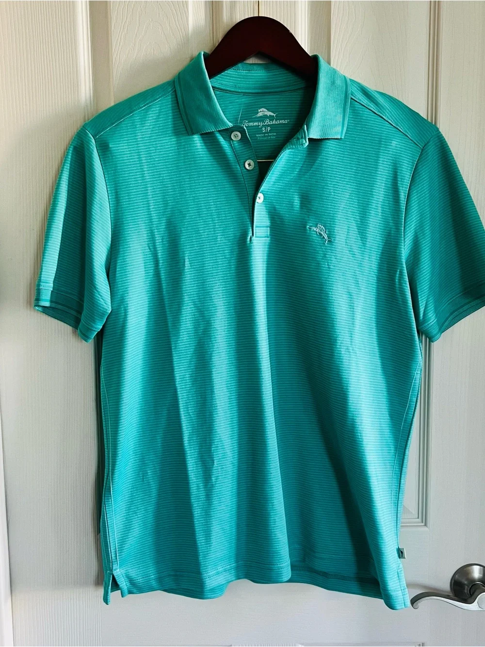 New Tommy Bahama Men's Blue Striped Polo Shirt sz small